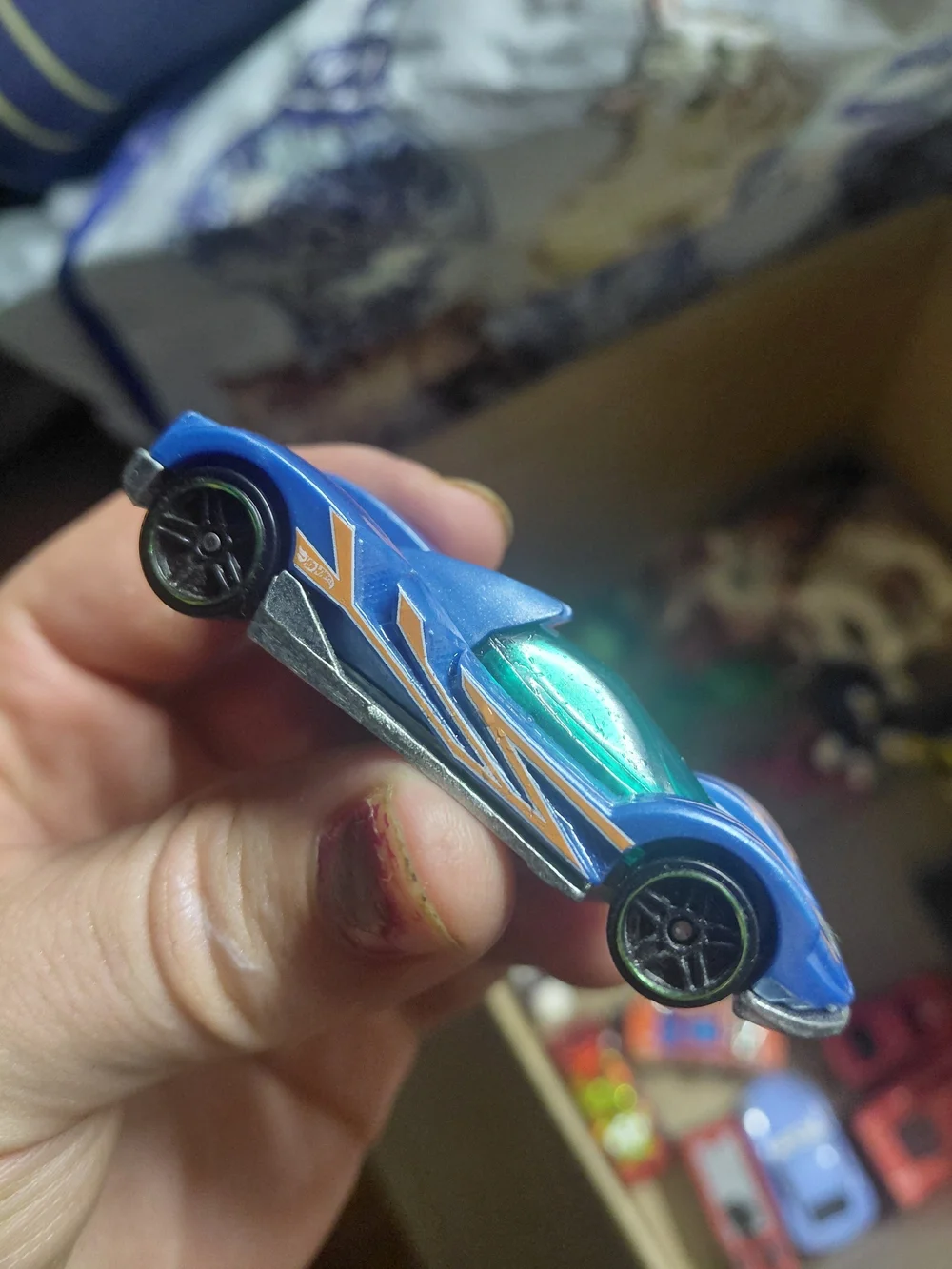 blue Hot Wheels Teegray toy car, likely from a 2018 multi-pack release.